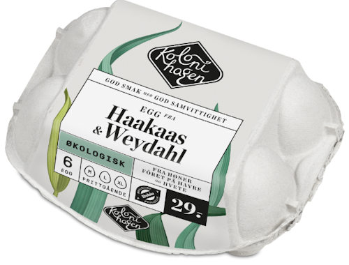 Bilde: © Kolonihagen / Kolonial.no Kolonihagen Egg Økologisk Str M/L/XL, 6 stk