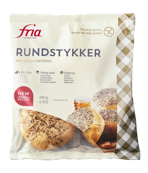 Bilde: © Fria / Oda Fria Rundstykker med Valmuefrø Glutenfri, 280 g