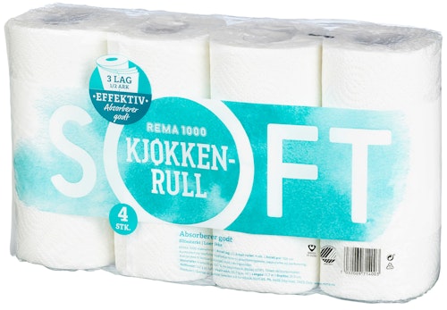 Bilde: © REMA 1000 / Kolonial.no REMA 1000 Kjøkkenrull 4 stk