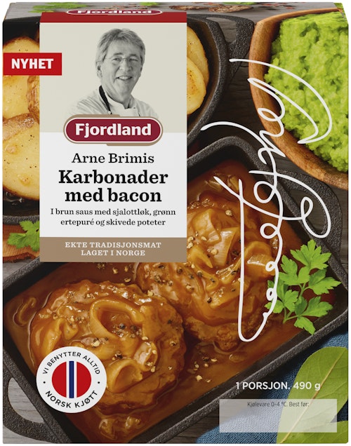 Bilde: © Fjordland / Oda Fjordland Brimis Karbonader Med Bacon & Brun saus, 490 g