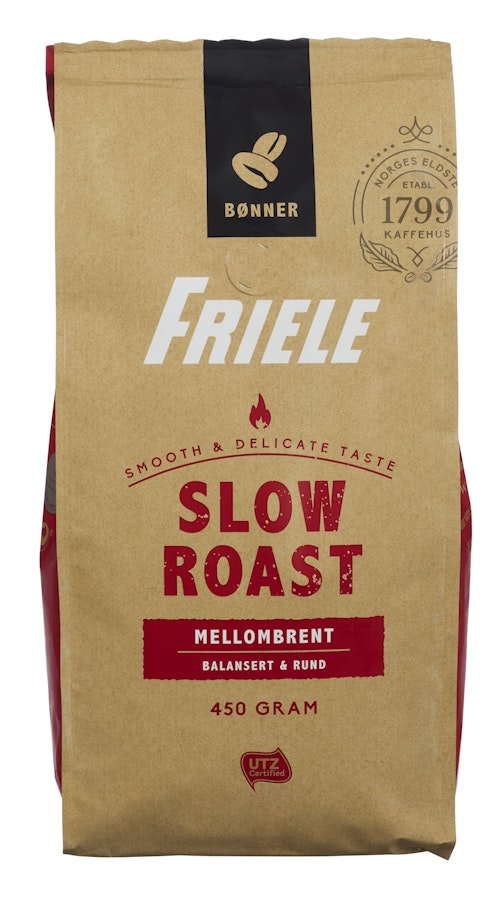 Bilde: © Friele / Oda Friele Friele Slow roast Medium Utz Hele bønner, 450 g