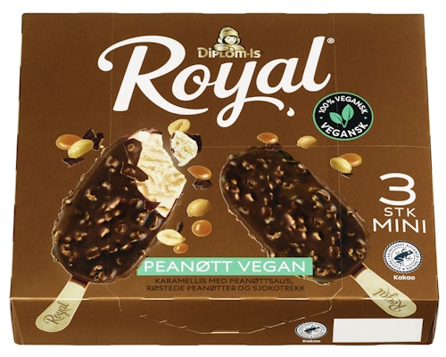 Bilde: © Diplom-Is / Oda Diplom-Is Royal Peanøtt Vegan 3 stk, 270 ml