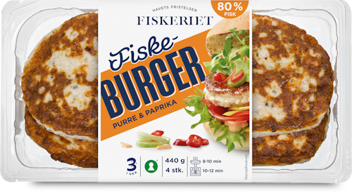Fiskeriet Burger m/Purre & Paprika 80%