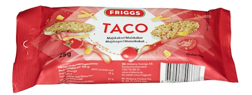 Bilde: © Friggs / Oda Friggs Maiskaker Snackpack Taco Glutenfri, 25 g