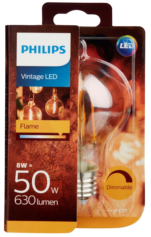Philips Lyspære Led Classic 50w, E27 Standard Filament Gold Dimbar