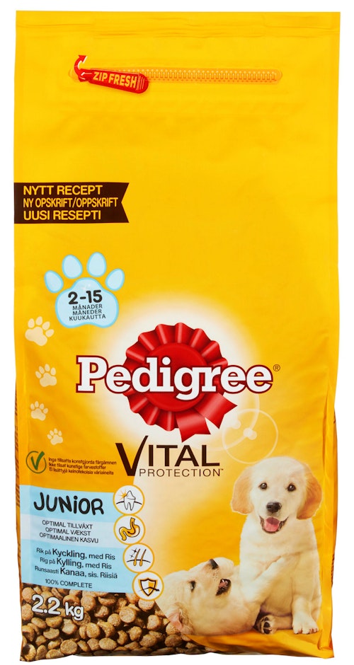 Bilde: © Pedigree / Oda Pedigree Junior Kylling & Ris