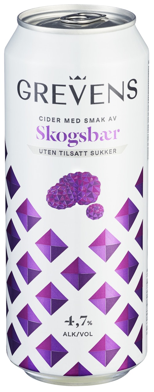 Bilde: © Grevens / Oda Grevens Grevens Cider Skogsbær Uten Tilsatt Sukker