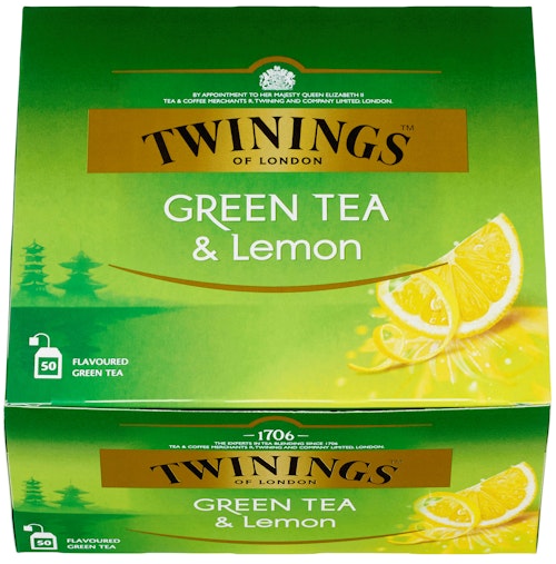 Bilde: © Twinings / Kolonial.no Twinings Grønn Te Sitron 50 poser, 50 stk