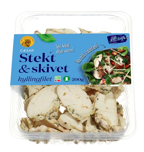 Bilde: © Den Stolte Hane / Kolonial.no Den Stolte Hane Kyllingfilet Stekt Og Skivet Cæsar 200 g