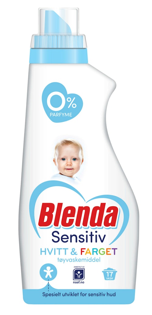Bilde: © Blenda / Kolonial.no Blenda Blenda Sensitive Tøyvaskemiddel Flytende, 595 ml