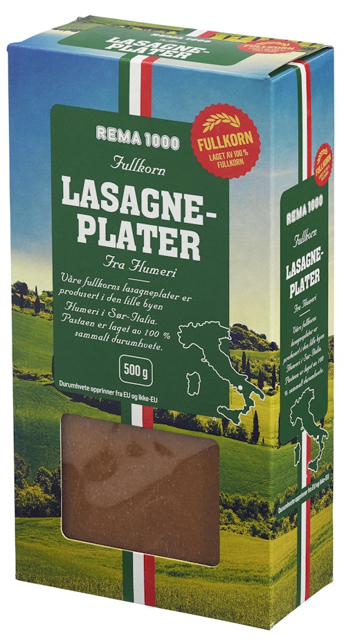 Bilde: © REMA 1000 / Oda REMA 1000 Lasagneplater Fullkorn