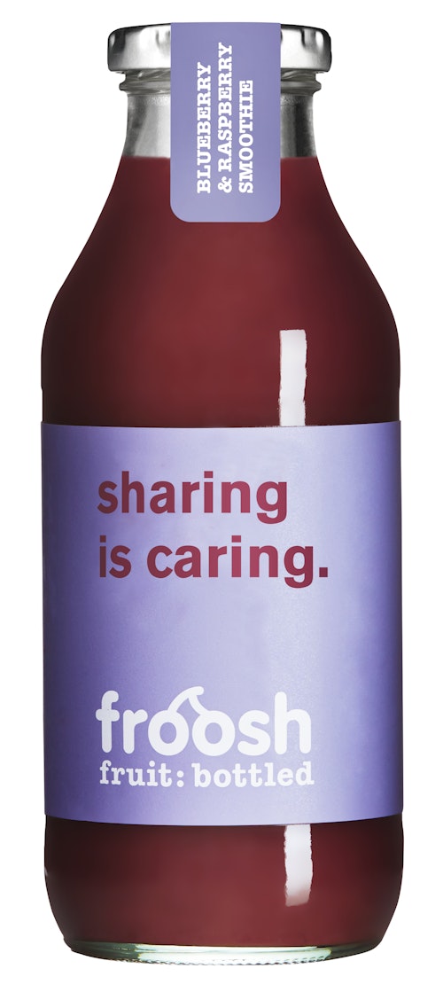 Bilde: © Froosh / Kolonial.no Froosh Smoothie Blåbær & Bringebær 750 ml