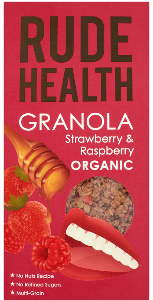 Bilde: © Rude Health / Kolonial.no Rude Health Strawberry & Raspberry Granola Økologisk, 500 g