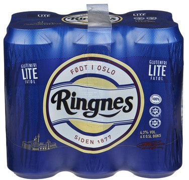 Bilde: © Ringnes / Oda Ringnes Ringnes Lite Fatøl Glutenfri 6x0.5l, 3 l