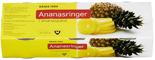Bilde: © REMA 1000 / Kolonial.no REMA 1000 Ananas i Skiver 3-pk 681 g