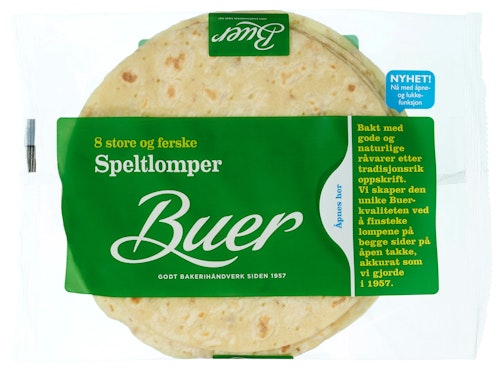 Bilde: © Buer / Kolonial.no Buer Store Speltlomper Buer 8 stk, 270 g