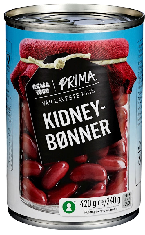 Bilde: © REMA 1000 / Kolonial.no REMA 1000 Kidneybønner 420 g