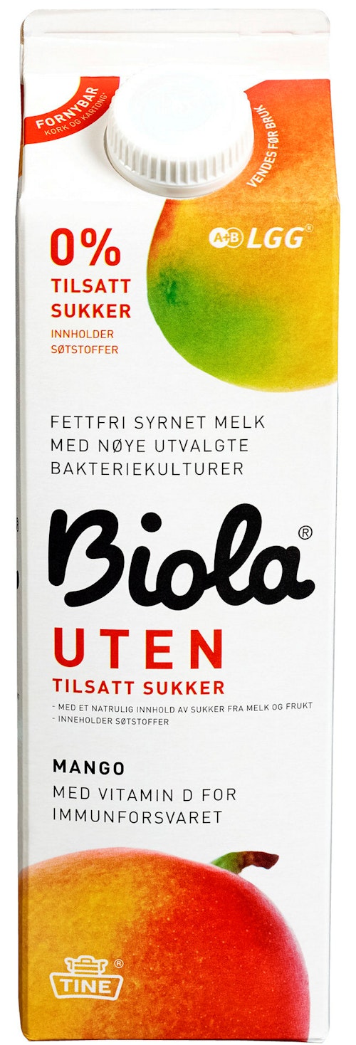 Bilde: © Tine / Kolonial.no Tine Biola Mango Zero 1 l