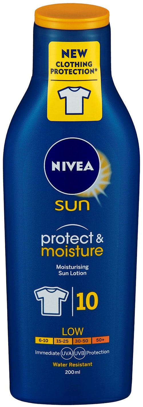 Bilde: © Nivea / Kolonial.no Nivea Sun Protect & Moisture SPF 10, 200 ml