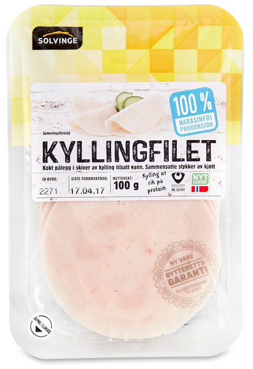 Bilde: © Solvinge / Kolonial.no Solvinge Kyllingpålegg Naturell 80 g