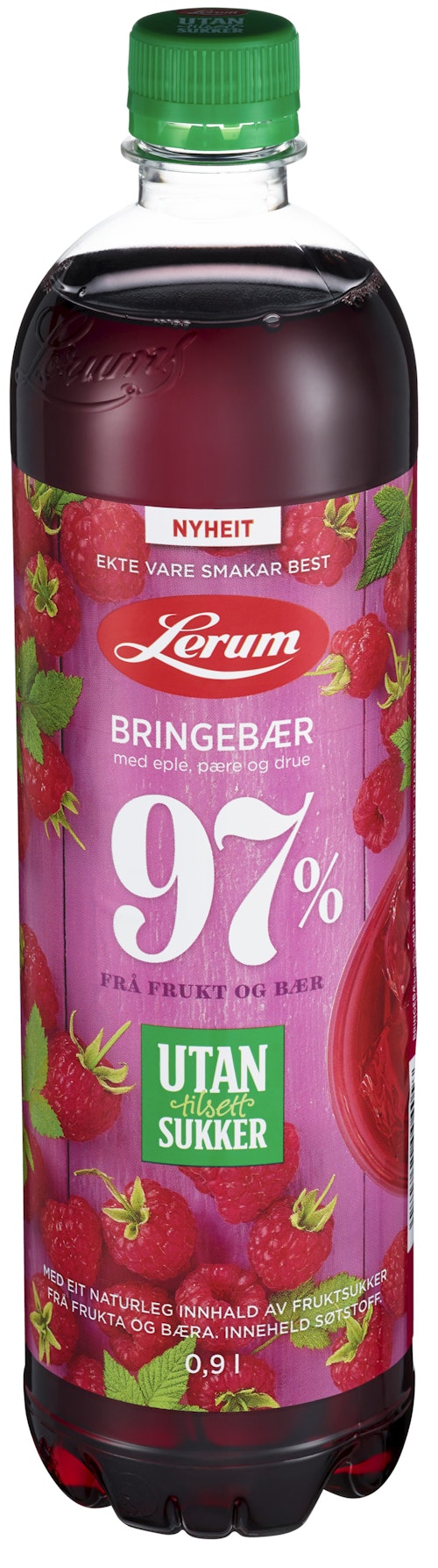 Bilde: © Lerum / Oda Lerum Bringebærsaft Utan Tilsett Sukker 0,9 l