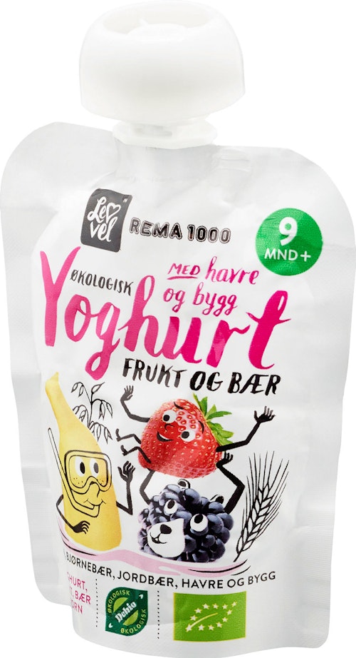 Bilde: © REMA 1000 / Oda REMA 1000 Lev Vel Yoghurt med Frukt Bær Fra 9 mnd