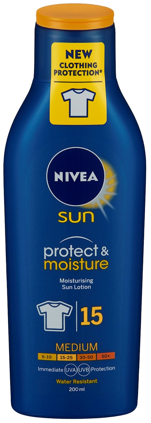Bilde: © Nivea / Kolonial.no Nivea Sun Protect & Moisture SPF 15, 200 ml