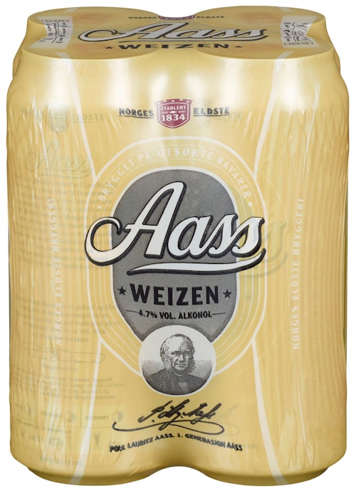 Bilde: © Aass Bryggeri / Kolonial.no Aass Bryggeri Aass Weizen 4x0,5l, 2 l
