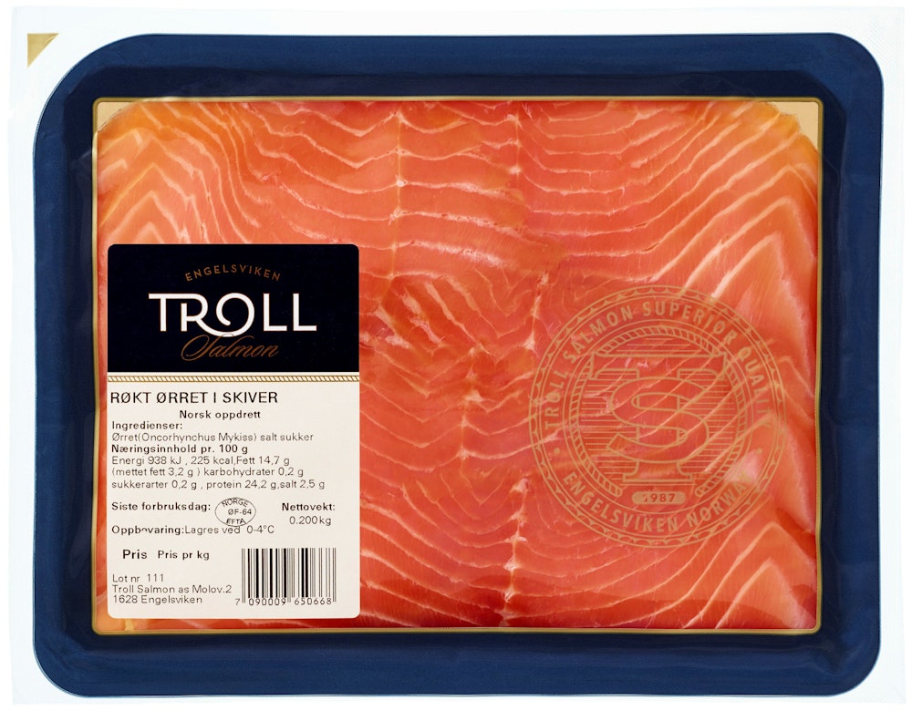Troll Salmon Røkt Ørret i Skiver