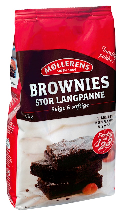 Bilde: © Møllerens / Kolonial.no Møllerens Brownies Langpanne 1 kg