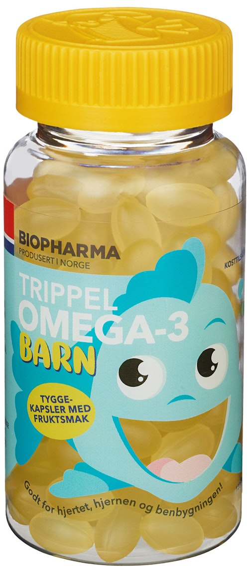 Bilde: © Biopharma / Kolonial.no Biopharma Trippel Omega-3 Barn 120 stk