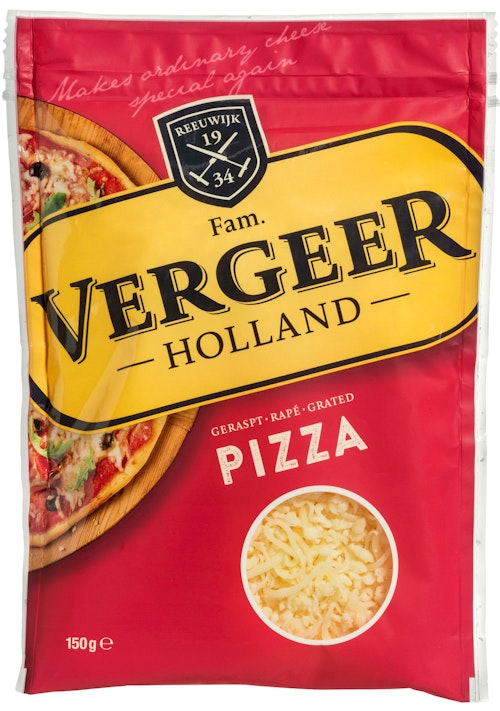 Bilde: © Vergeer / Kolonial.no Vergeer Revet Pizza ost 150 g