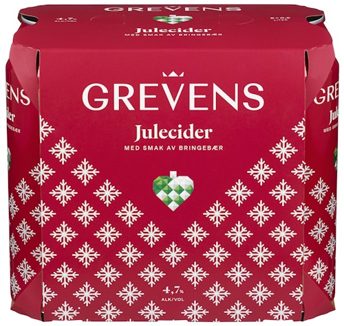 Bilde: © Grevens / Kolonial.no Grevens Grevens Cider Julecider 6 x 0,5l, 3 l