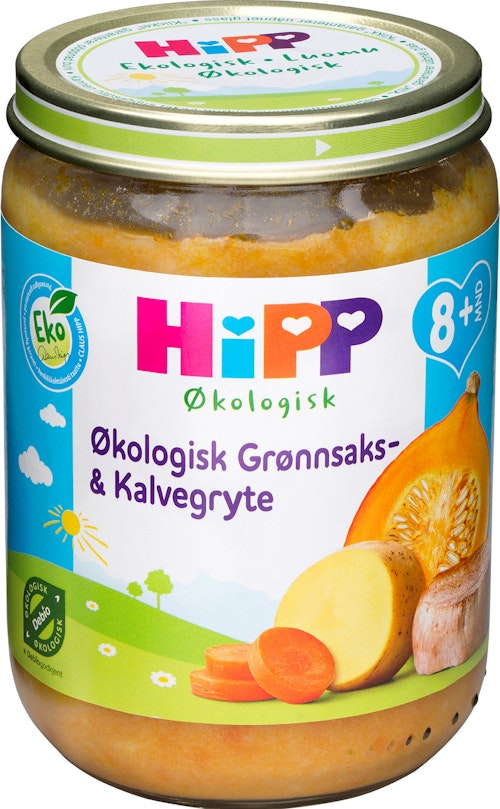 Bilde: © Hipp / Oda Hipp Grønnsaks- & Kalvegryte Økologisk, fra 8mnd, 190 g