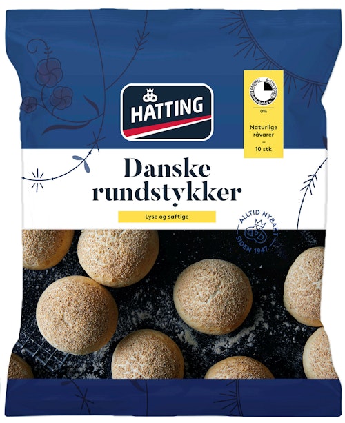 Bilde: © Hatting / Kolonial.no Hatting Danske Rundstykker 10 stk, 500 g