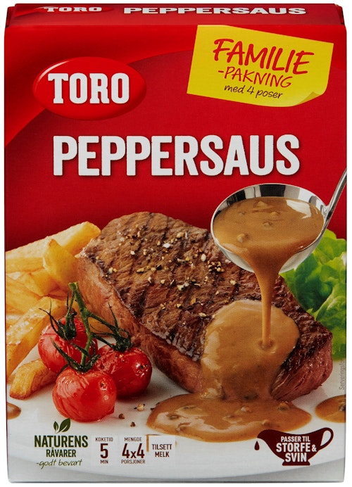 Bilde: © Toro / Kolonial.no Toro Peppersaus Økonomipakke, 4 poser, 84 g