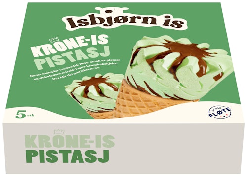 Bilde: © Isbjørn Is / Oda Isbjørn Is Krone-Is Pistasj 5 stk, 640 ml