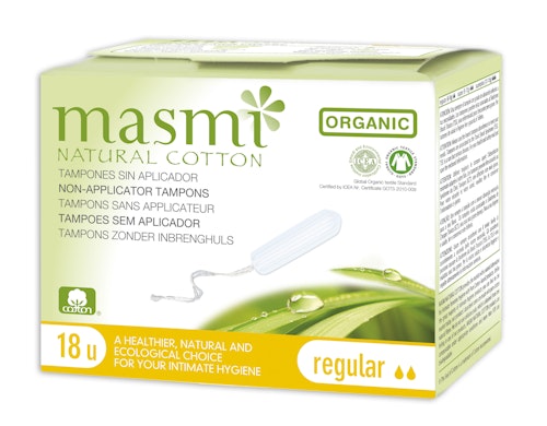 Bilde: © Masmi / Oda Masmi Tamponger Regular, Ikke Klorbleket Økologisk, 18 stk