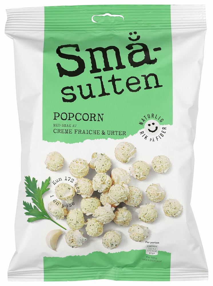 Polly Småsulten Popcorn med Creme Fraiche & Urter