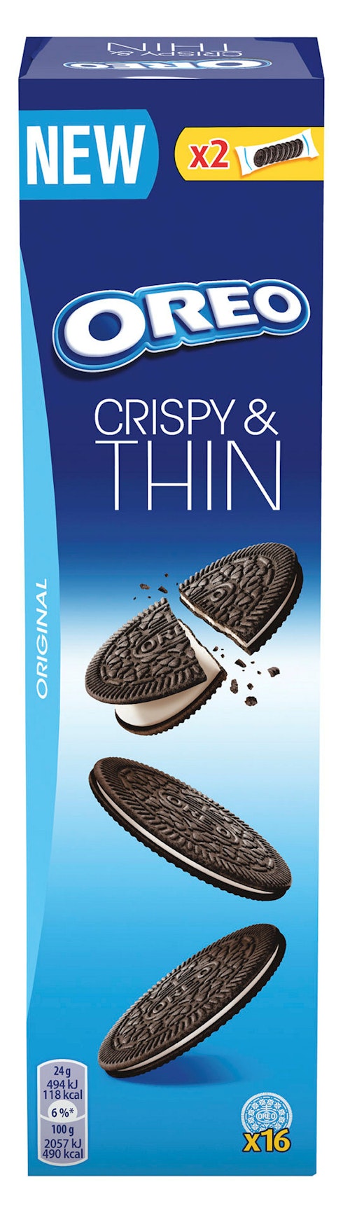 Bilde: © Oreo / Kolonial.no Oreo Oreo Crispy & Thin 96 g