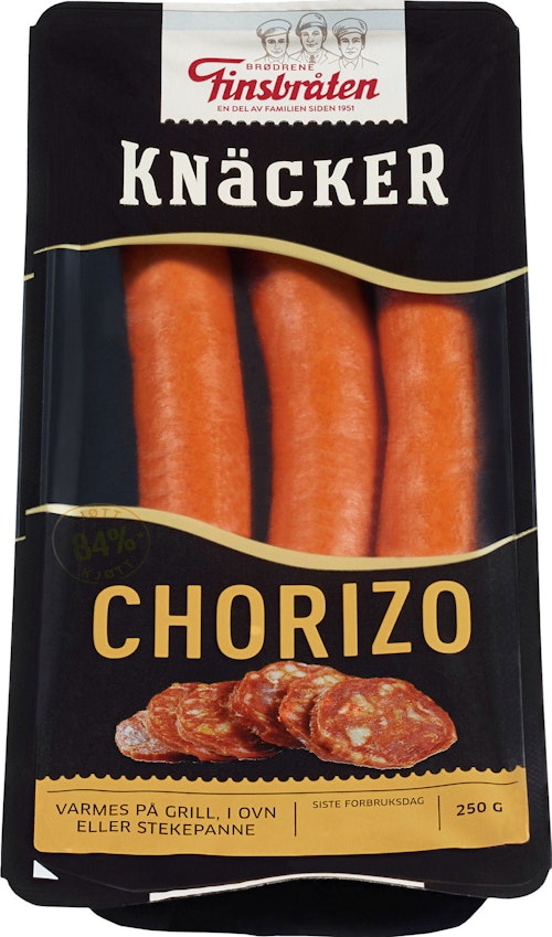 Bilde: © Finsbråten / Kolonial.no Finsbråten Chorizo-Knacker 250 g