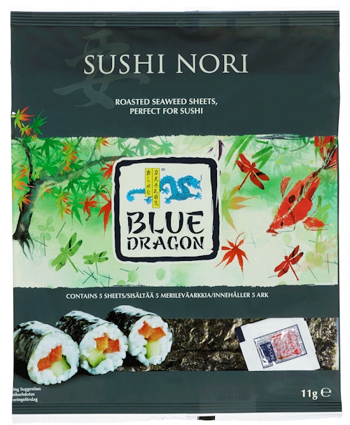 Bilde: © Blue Dragon / Kolonial.no Blue Dragon Sushi Nori 5 ark, 11 g
