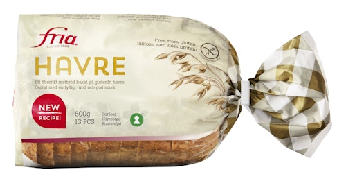 Bilde: © Fria / Oda Fria Havrebrød Glutenfri