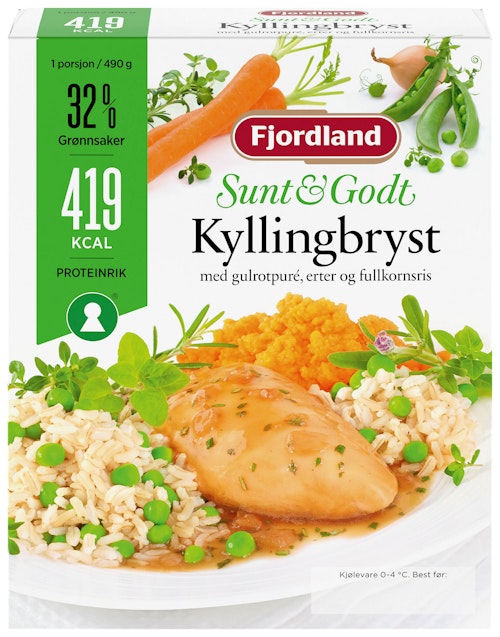 Bilde: © Fjordland / Kolonial.no Fjordland Sunt & Godt kyllingbryst 490 g