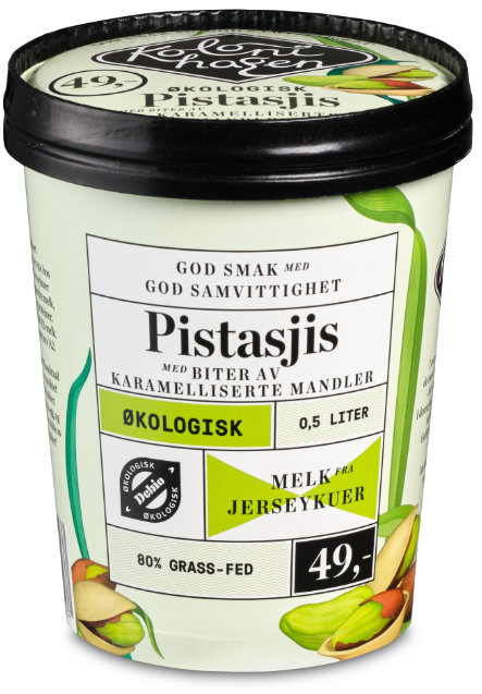 Bilde: © Kolonihagen / Kolonial.no Kolonihagen Pistasjis med Karamelliserte Mandler Økologisk, 0,5 l