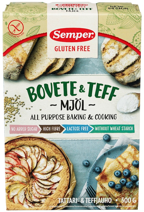 Bilde: © Semper / Kolonial.no Semper Bokhvete / Teff Mel Glutenfri, 500 g