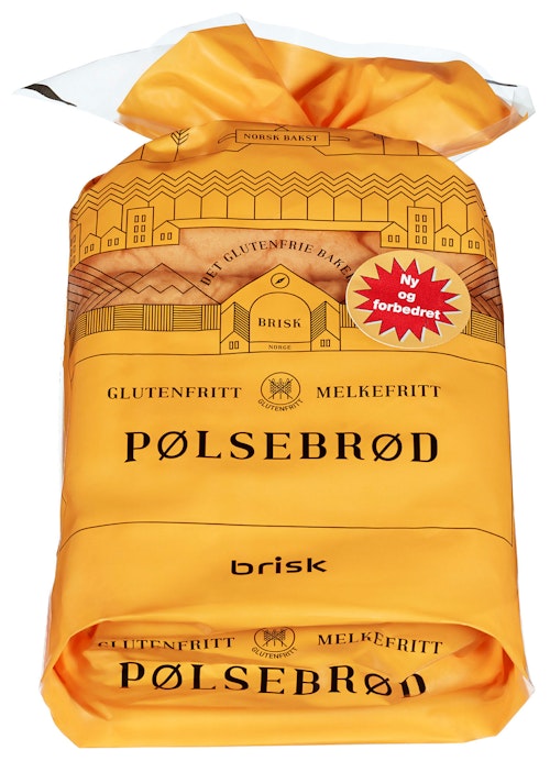 Bilde: © Brisk / Oda Brisk Pølsebrød Gluten og Melkefritt, 480 g