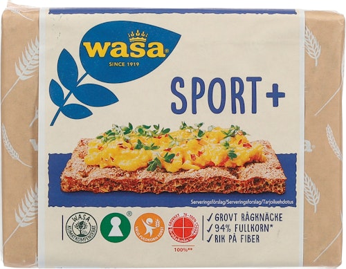 Bilde: © Wasa / Kolonial.no Wasa Sport+ Knekkebrød 225 g