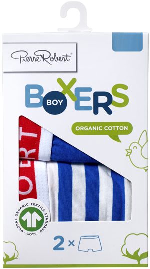 Bilde: © Pierre Robert / Kolonial.no Pierre Robert Cotton Boxer Kids Boy Stripe, str. 110-116, 2 stk