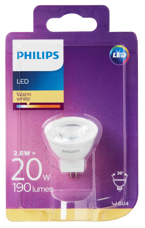 Bilde: © Philips / Oda Philips Lyspære Led 20w, Gu4 Spotpære Varmhvit
